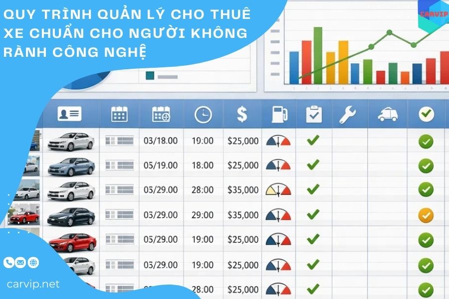 Quy trình quản lý cho thuê xe chuẩn cho người không rành công nghệ 