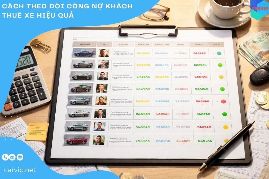 Cách theo dõi công nợ khách thuê xe hiệu quả 
